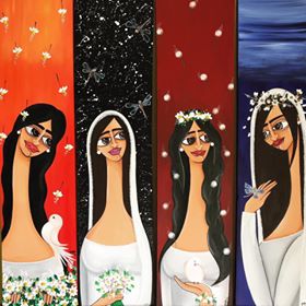 Title: Patience is a Virtue!(Set of Four) </br>    
Size: 48 x 12 inches</br>     
Medium: Acrylics on Canvas
